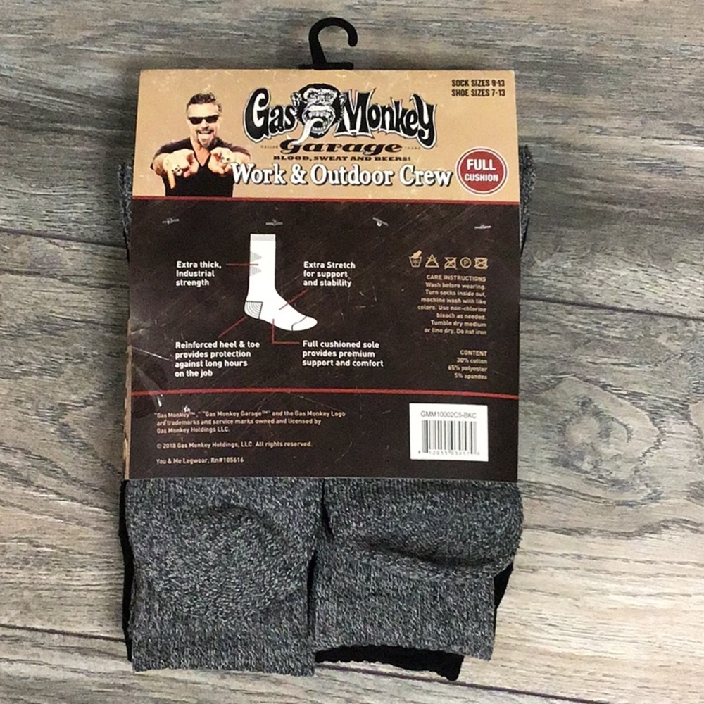 Gas Monkey Garage Work & Outdoor Crew Socks 5 pair - Picture 2 of 2